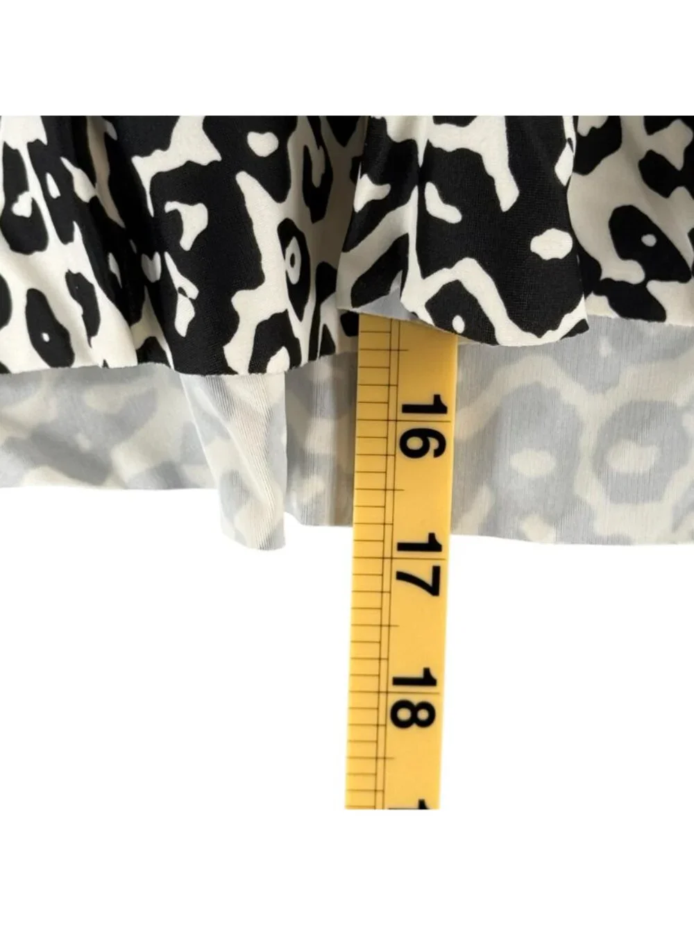 Maxine Womens Tiered Tankini Swim Top 18W Black White Leopard Adjustable Straps